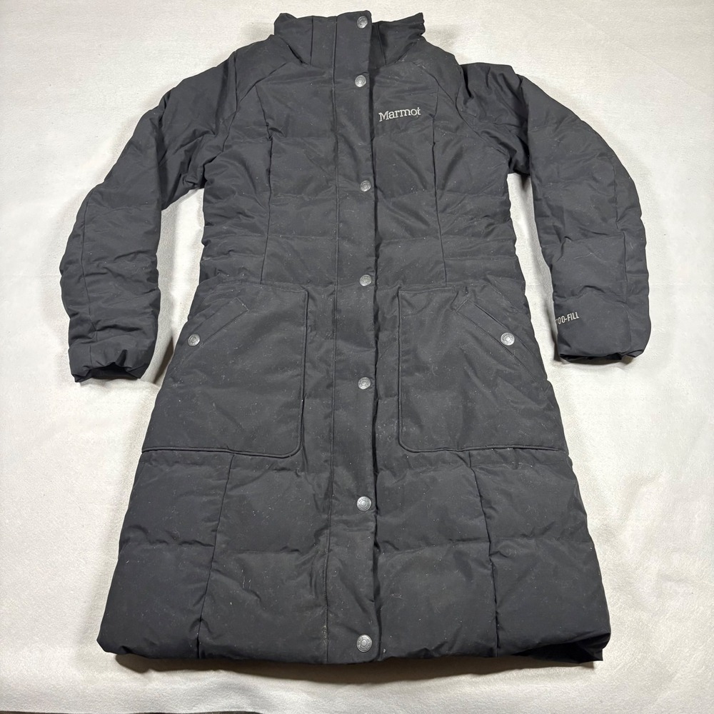 Marmot Montreaux 700-Fill Down Parka Jacket Black Women Medium 78890